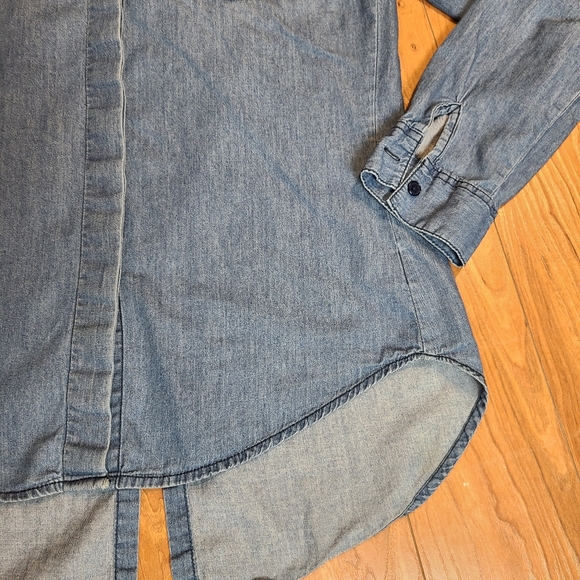 Per Se denim button down jean top - Picture 4 of 4
